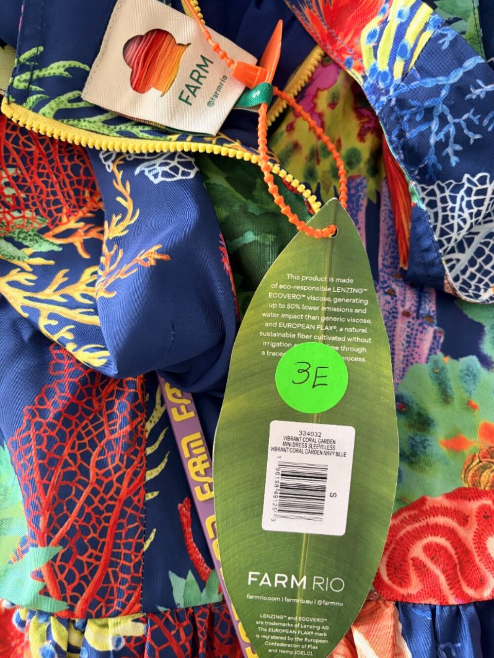 NWT FARM Rio Vibrant Coral Garden Navy Mini Dress– Small Sample Sale Find- Rare! - Picture 6 of 7